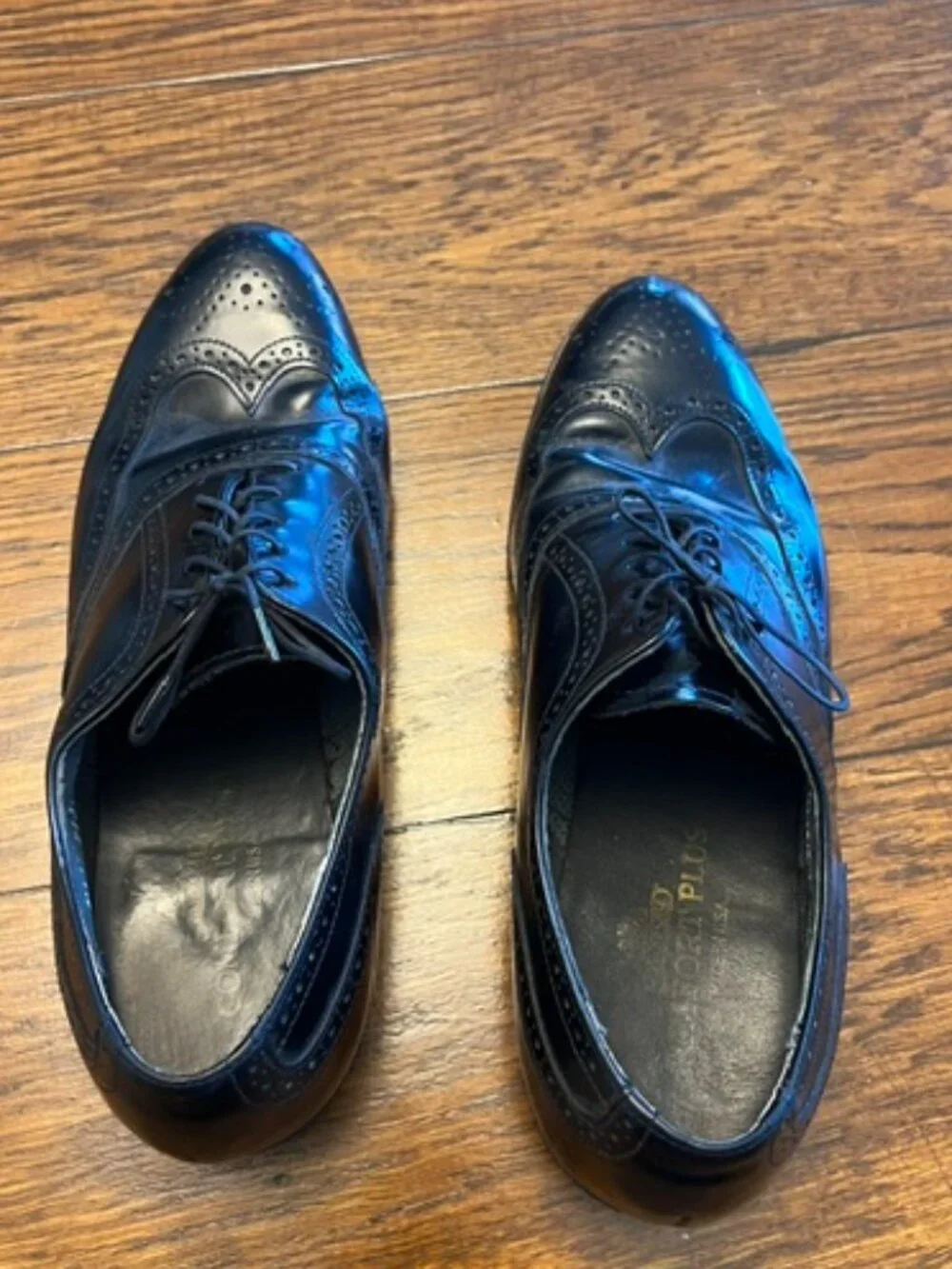 Men's Stafford Comfort Plus Leather Dress Shoe, Size 9, Black, Lace up Good Con!